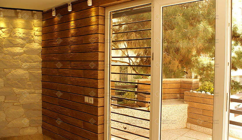 سنگ بتن اکسپوز صدر استون طرح چوب در طراحی داخلی