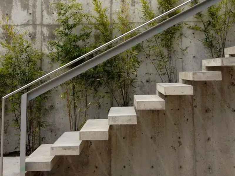 Exposed concrete stairs