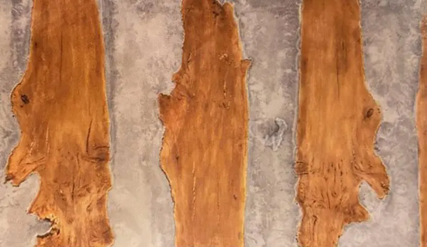 Wood and concrete