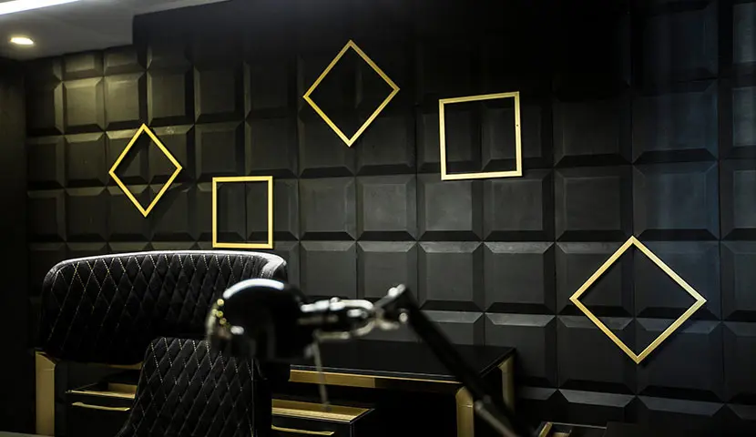 سنگ بتن اکسپوز صدراستون طرح چوکومشکی در طراحی محیط اداری