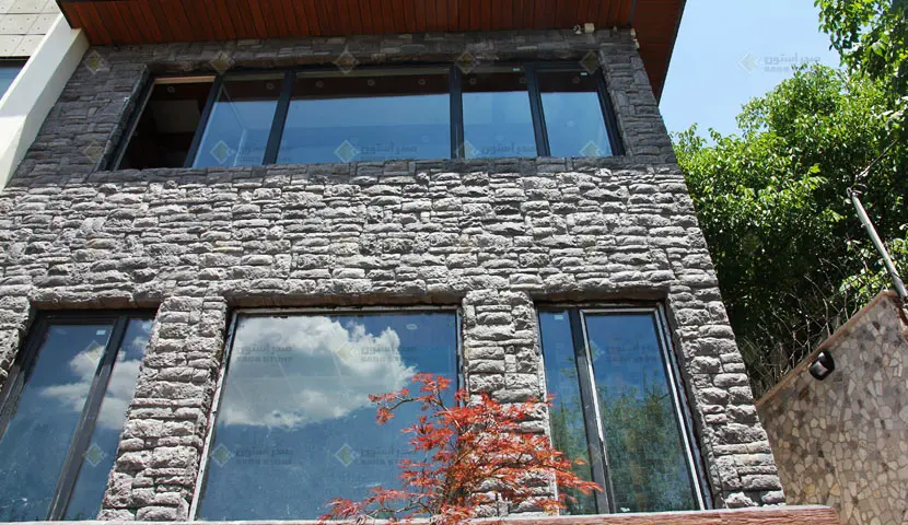 سنگ بتن اکسپوز صدراستون طرح S.T در طراحی نمای ویلا