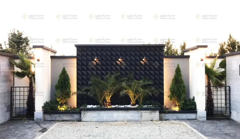 سنگ بتن اکسپوز صدراستون طرح Triangle در طراحی نمای ویلا