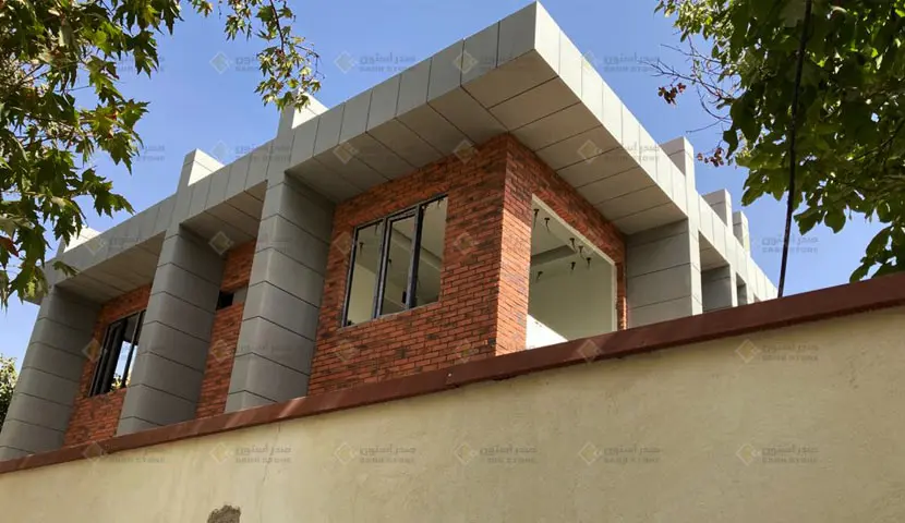 سنگ بتن اکسپوز صدراستون طرح آجر در طراحی نمای ساختمان