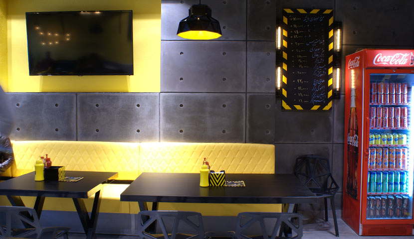 سنگ بتن اکسپوز صدر استون طرح در طراحی رستوران