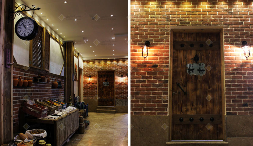 سنگ بتن اکسپوز صدر استون طرح آجر در طراحی رستوران سنتی
